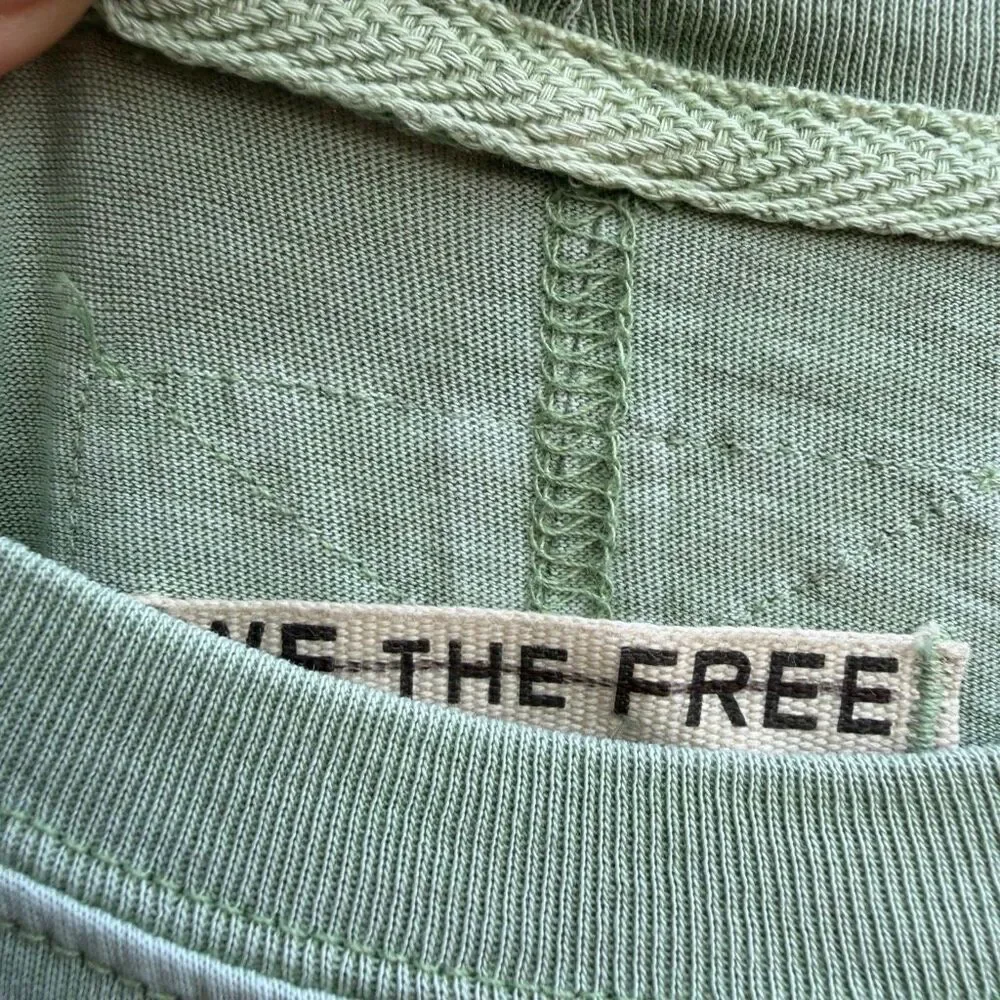 Free people We The Free Perfect Oversized long sleeve Tee green L NEW